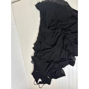 NWT Lulus Tier and Now Black Tie-Back Tiered Maxi Dress Wedding Prom Bride XXS thumbnail 2