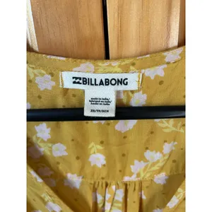 Billabong Twirl Twist Women's XS Mustard Yellow‎ Floral Button Down Mini Dress thumbnail 5