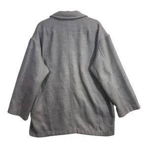 Free People S Oversized‎ Double Breasted Knit Blazer Jacket Gray Minimal Winter thumbnail 8