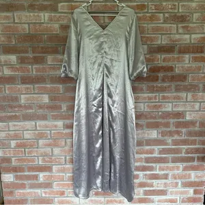 Native Youth Long Maxi Dress Silver Mismatched Buttons Women’s Small NEW thumbnail 7
