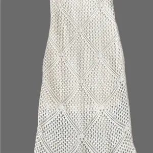 EUC Abercrombie & Fitch Crochet Fringed Dress Cream Size Small thumbnail 5