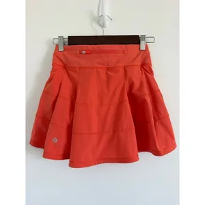 Lululemon Pace Rival Skirt Tall Size 0 Orange Red 15" Tennis Golf Running Skort thumbnail 2