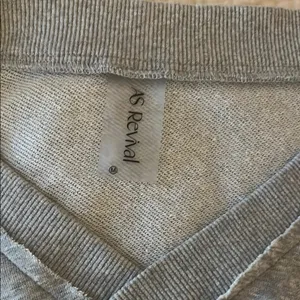 Altar'd State Gray V-Neck Cropped Sweatshirt thumbnail 3