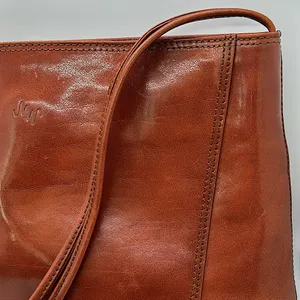 Monsac Original Rich Brown Leather Tote Bag Purse 🌺🌺 thumbnail 10