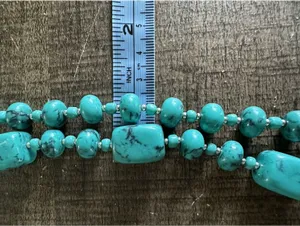 Southwestern Double Strand Turquoise Howlite Magnesite Beaded Statement thumbnail 4