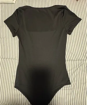Black Square Top Short Sleeve BodySuit thumbnail 1