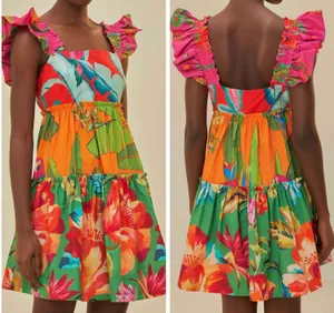 Foliage Mix Cotton Mini Dress, Size XS thumbnail 2