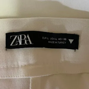 Zara White Flared High Waist Crop Formal Career Office Dress Pants Trousers Sz L thumbnail 4