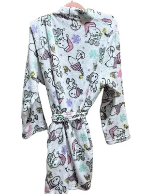 Peanuts Snoopy Holiday Fleece Robe Pink Winter Snoopy Sleepwear 1X NWT thumbnail 7