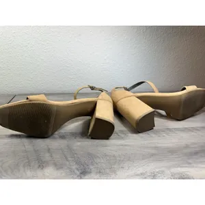 Women's Worthington "Becklyn" Block Heel Sandals – Tan Faux Suede Size 8.5 M thumbnail 6