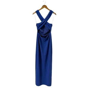 Lulus Head to Cocktail Hour Royal Blue Halter Neck Maxi Dress size S NWT thumbnail 5