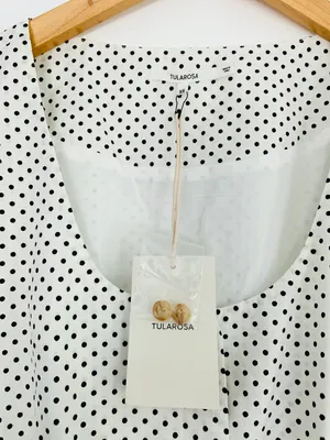 Tularosa Ellis Mini Dress White Black Polka Dot Nwt thumbnail 6