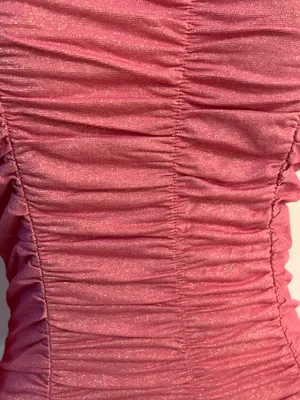 Kate Kasin Hot Pink Ripple Rib One Shoulder thumbnail 5