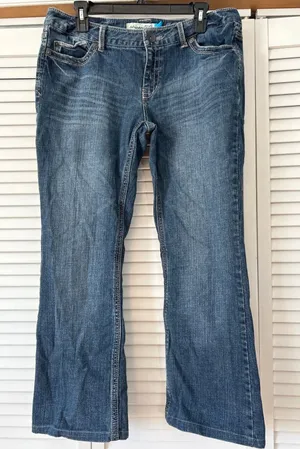 Aeropostale Curvy Skinny Flare Jeans Women 11 12 Blue‎ Denim Embellished Pockets thumbnail 1