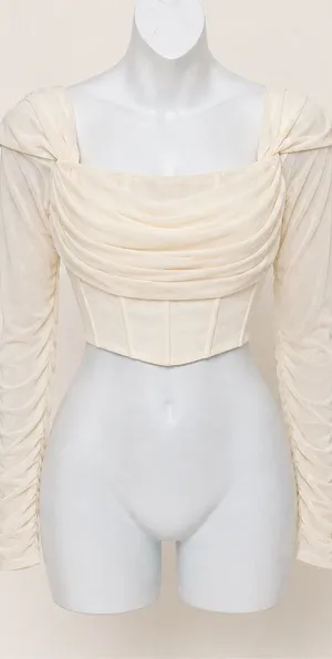 Draped Corset Crop Top thumbnail 1