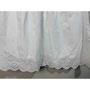 J.Crew Eyelet Mini‎ Dress 8 White Excellent Scalloped Surplice V-Neck thumbnail 9