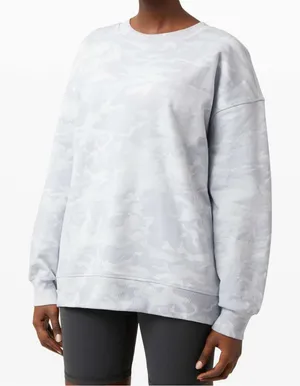 Lululemon Perfectly Oversized Crew Neck Sweatshirt Size 20 XXL White Gray Camo thumbnail 1