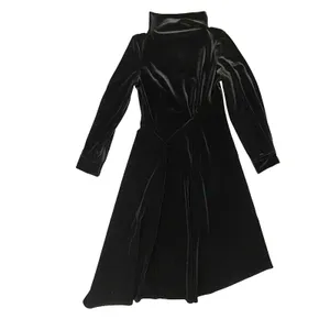 Soft Surroundings Saorise Velvet‎ Dress 4 High Neck Asymmetric Evening Wedding thumbnail 2