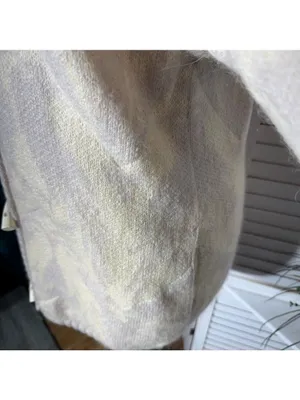 Vintage 90s mohair sweater cream toggle buttons thick warm made in Germany sz XL thumbnail 10