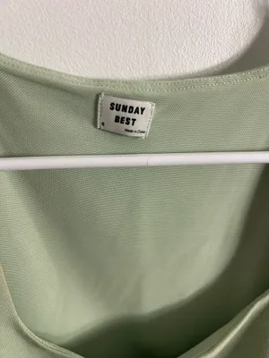 Sunday Best Aritzia Light Green Squareneck Crop Top thumbnail 5