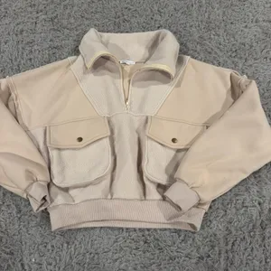 Aemi + Co Tan Oversized Hoodie Sweatshirt thumbnail 2