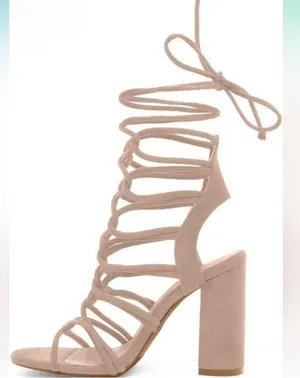 Elegant Beige Strappy Heels thumbnail 2