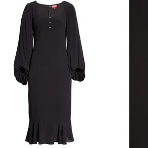 STAUD Lara Balloon Sleeve Midi Dress New with Tags‎ Size 8 thumbnail 3