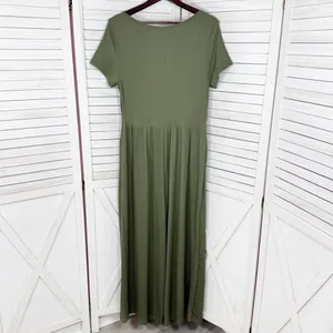 Cider Jumpsuit Square Scoop‎ Neck Wide Leg Short Sleeve Olive Green 0XL 12 14 thumbnail 10