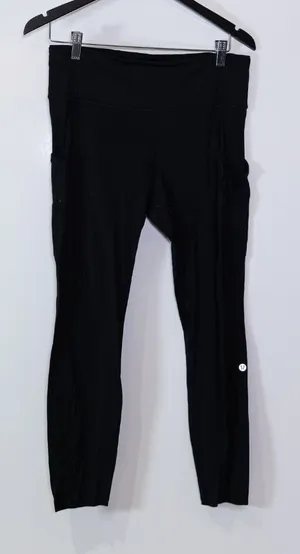 Lululemon Women's Fast & Free High Waisted 7/8 Athletic work Out Tight Black 10 thumbnail 1