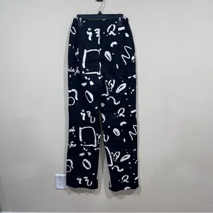 NWT WHITE FOX BOUTIQUE If Only You Knew Pants Black Scribble pants size XS thumbnail 7