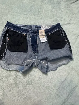 Miss Me Side Zip signature Shorts Cut off denim jean embroidered pocket thumbnail 16