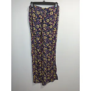 Billabong Multicolor Pull On Floral‎ Pants Womens LARGE Bohemian thumbnail 7