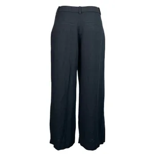 Abercrombie & Fitch Women's Dark Gray Linen Pleated Wide Leg Trouser Pants Sz 27 thumbnail 3