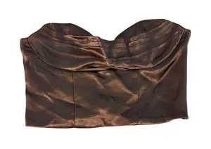 Zara Satin Effect Corset Top Rose Bronze Strapless Bustier Women S NWT thumbnail 1