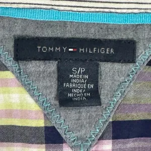TOMMY HILFIGER Shirt Womens Small Purple Plaid Long Sleeve Button Front Top thumbnail 8