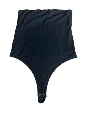 InLyric Strapless Jersey Knit Bodysuit All Black Layering Stretch Size Medium thumbnail 1