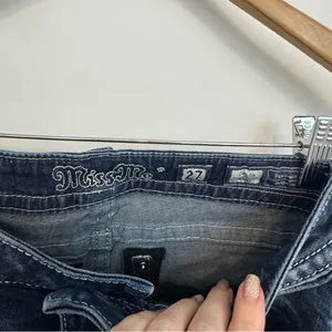 Miss Me Women's Mid Rise Chloe Boot Cut Jeans Size 27 bling pockets thumbnail 4