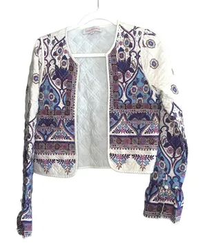 Love the Label Jaelyn‎ Quilted Jacket Boho Revival Artisan XS thumbnail 1