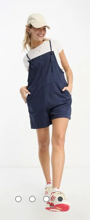 NWT Monki lightweight denim playsuit in navy Shortalls Romper Small thumbnail 1
