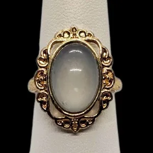 White & Gold Tone Ring (6.5) Gold thumbnail 2