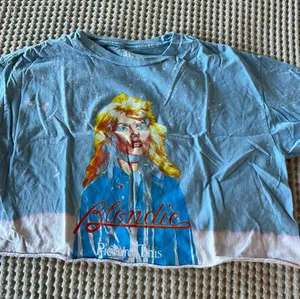 mandee Blue Blondie Graphic Crop Top with Yellow Accent thumbnail 1