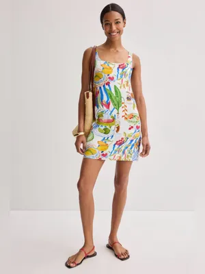 FARM Rio Fresh Table Linen Mini Dress S Fruit Tropical Resort Vacation thumbnail 3