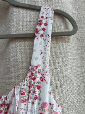 Floral Sleeveless Corset Front Tie Midi Dress Large thumbnail 8