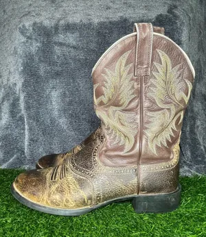 Ariat Western Cowboy Boots Mens 11.5 D Brown Leather Square Toe Pull On thumbnail 1