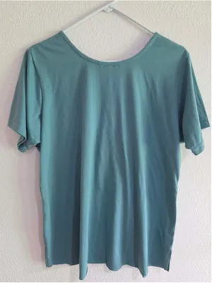 Melini Women’s 3XL Dusty Turquoise Floral Embroidered Top thumbnail 2