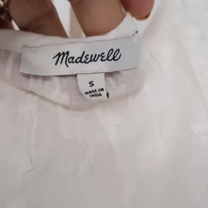 Madewell White Cotton Clip Dot Tiered Midi Dress Tie Back Sleeveless Small thumbnail 2