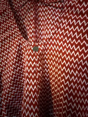 Billabong Red and White Chevron Zig Zag Print Long Sleeve Romper thumbnail 4