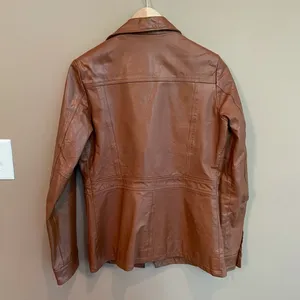 Vero Moda Button Leather Jacket Brown Size‎ Medium thumbnail 8