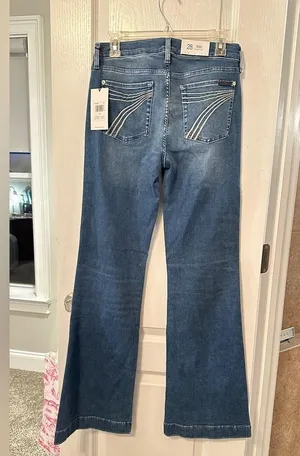 NWT 7 For All Mankind Dojo Tonal Wide Leg Jeans thumbnail 4