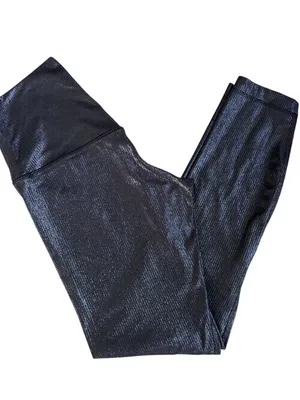 EUC Lululemon Align High-Rise Shimmer Leggings Luxe Shime Foil Navy Silver Sz. 4 thumbnail 3
